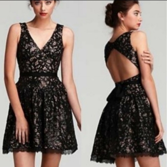 BCBG Katarina Dress Black Mix LaceBack V-Neck - New w/ Tags,All Products : American Fashion Style Bags On Sale